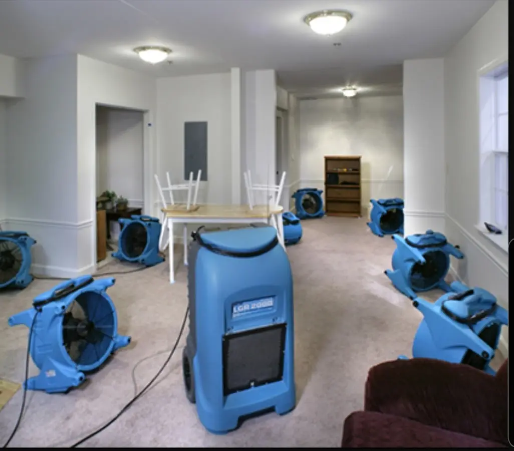 Air movers and dehumidifier setup for Water Extraction & Removal in Batesburg-Leesville